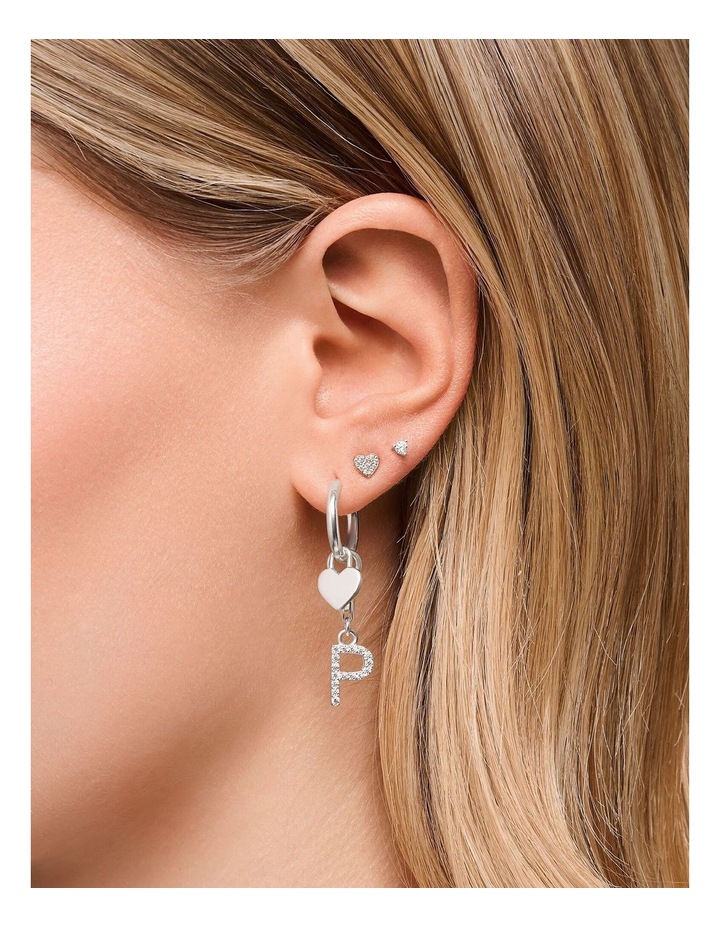 Club Letter 'L' CZ Charm Pendent in Silver