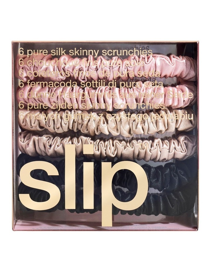 Pure Silk Skinny Scrunchies Set of 6 in Multi