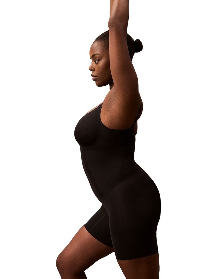Secure Sculpt Mid Thigh Bodysuit in Black