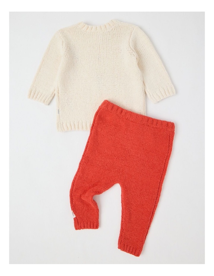 Flower Embroidered Chenille Top & Legging Set in Bone