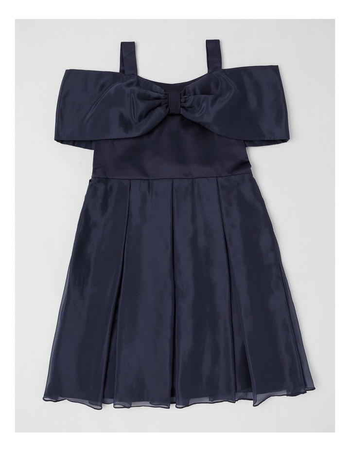 Savini Organza Fit & Flare Dress in Navy