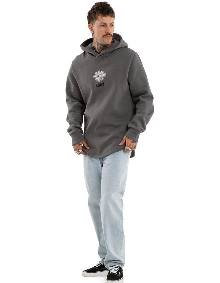 Harley Davidson Hog Dual Curved Hoodie in Grey