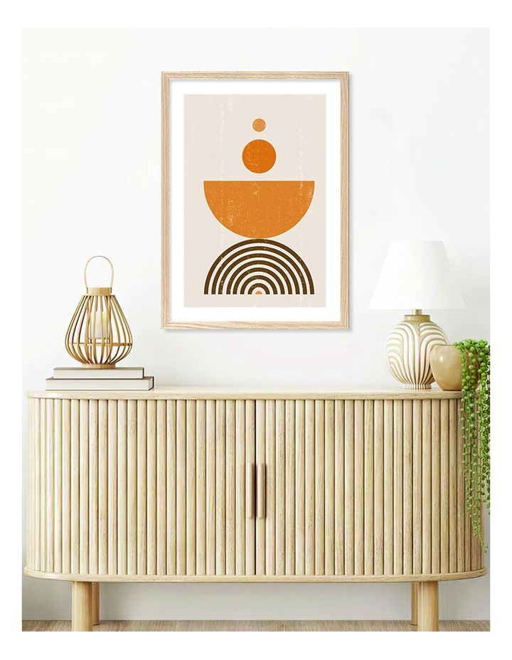 Australian Made Orange Boho Bowl Framed Print in Natural