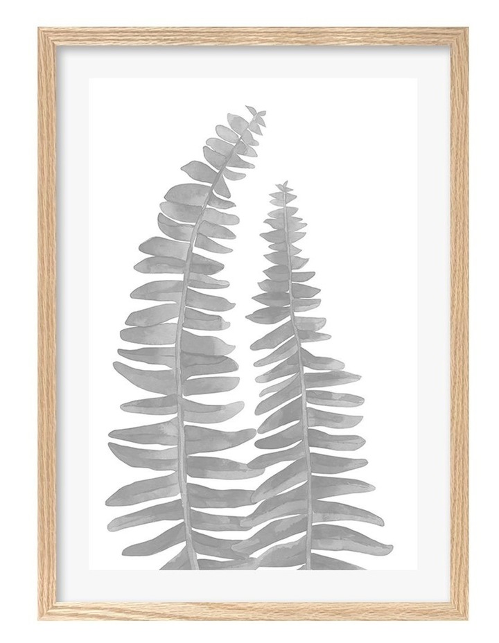 Australian Made Fern Leaves Black Framed Print in Natural