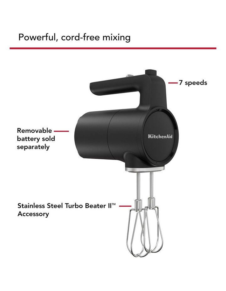 GO Cordless Hand Mixer in Matte Black