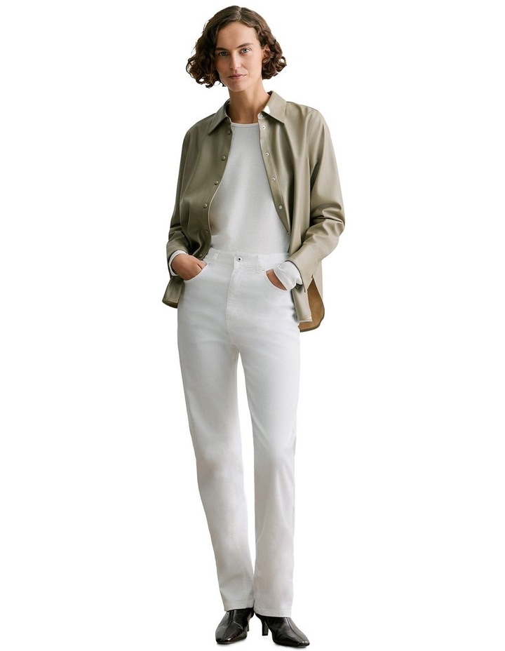 Cotton Ottoman Long Sleeve T-shirt in White