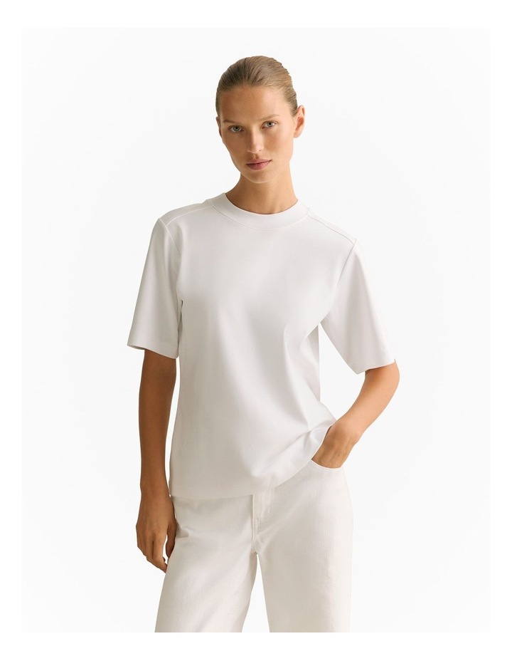 Cotton Modal Interlock T-shirt in White