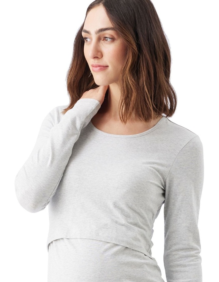 Organic Cotton Nursing Top in Silver Marle