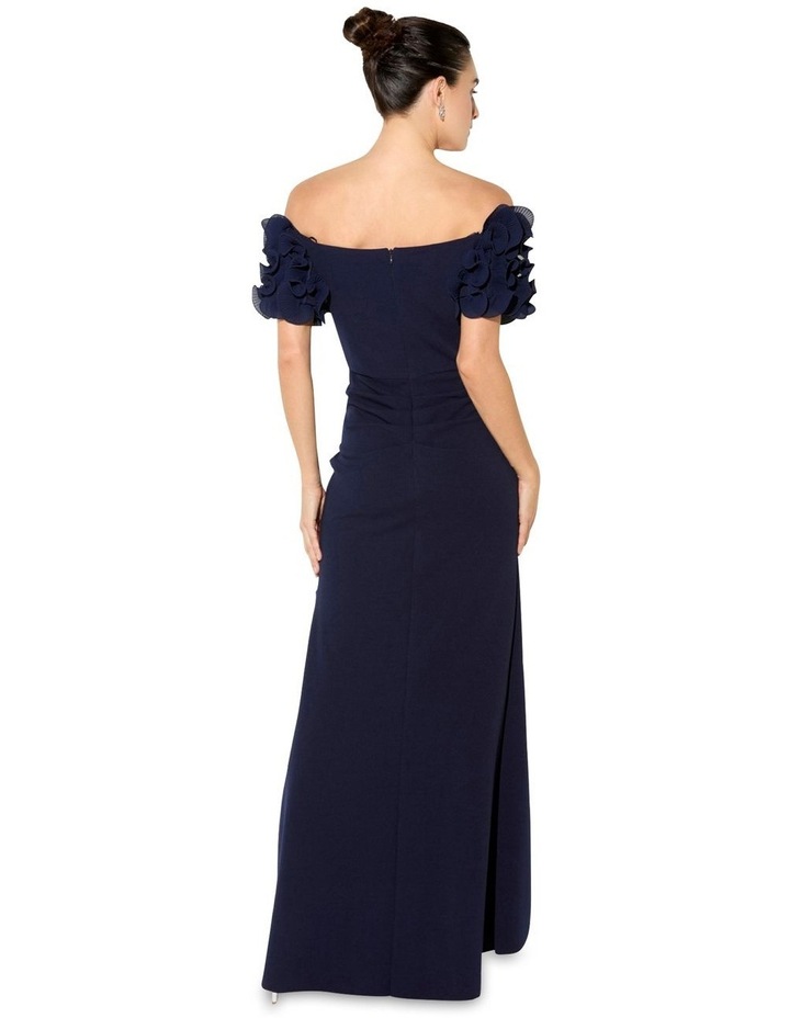 Diana Ruffle Sleeve Gown in Navy