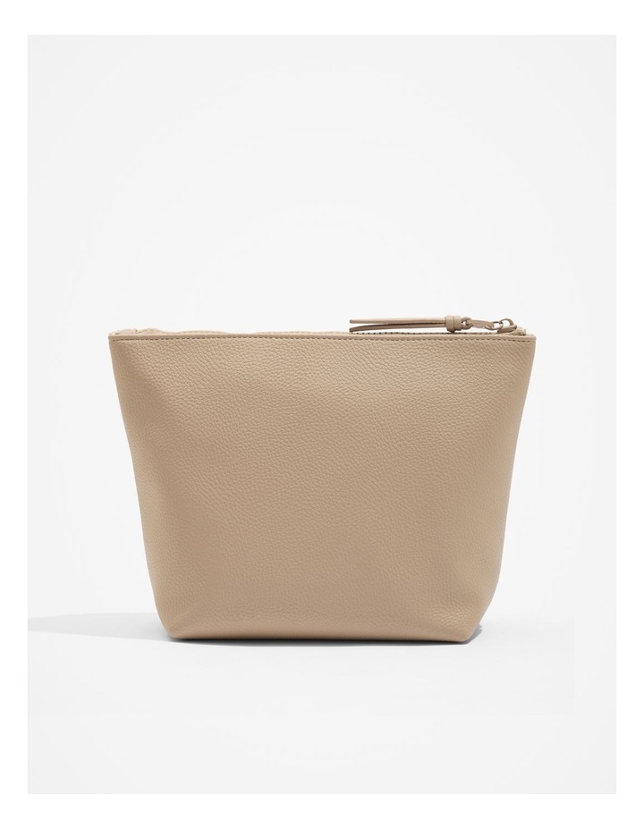 Branded Detail Tri Cosmetic Bag in Dark Camel