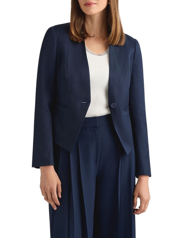 Liliosa Linen Blend Jacket in Ink