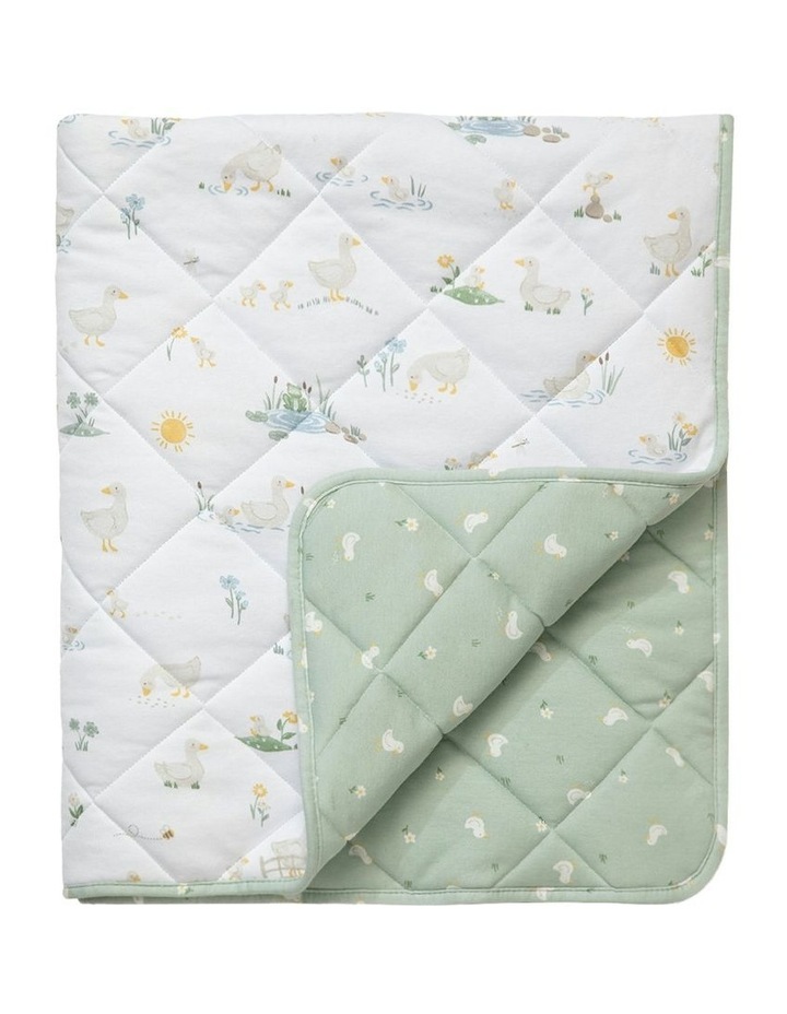 Organic Jersey Quilted Cot Comforter Goosey in Sage
