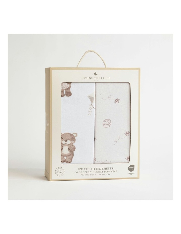 Organic Jersey Cot Fitted Sheets 2 Pack in Multi
