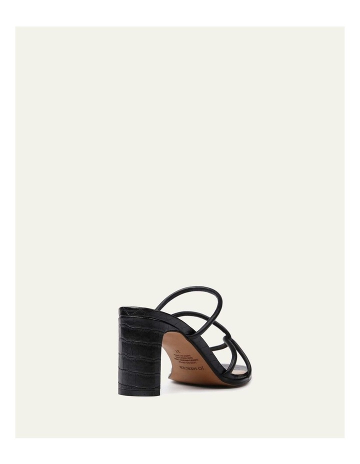 Novi Mid Heel Leather Sandals in Black