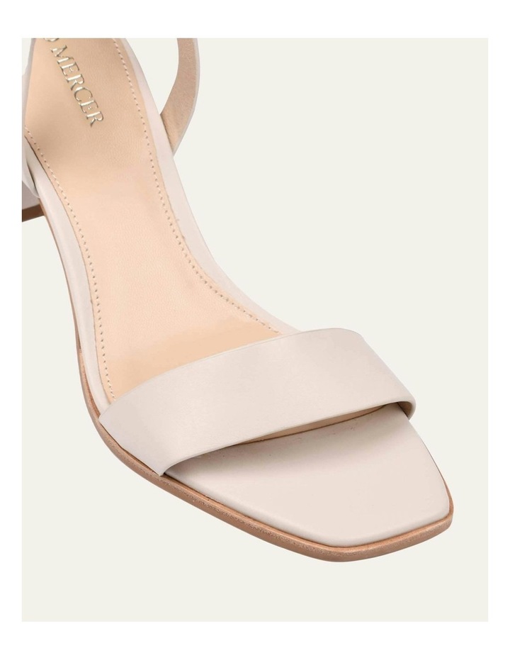 Natsu Mid Heel Leather Sandals in Bone