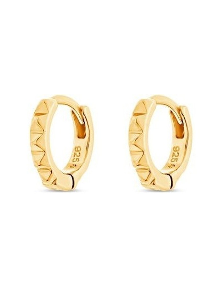 Honeycomb Huggie Earrings in Gold
