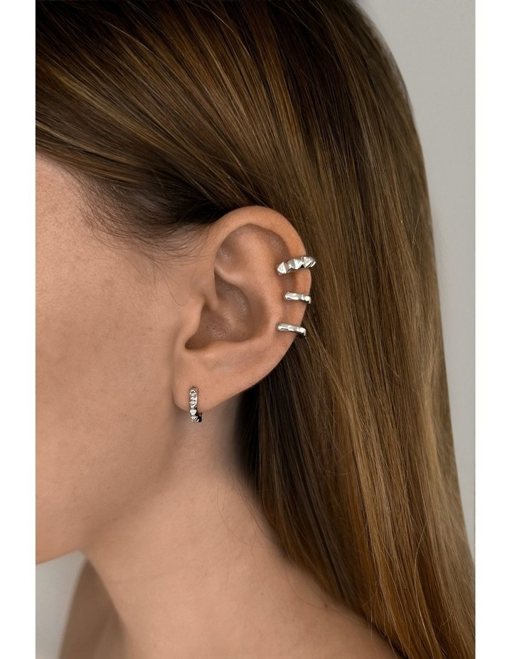 Honeycomb Ear Cuff in Silver