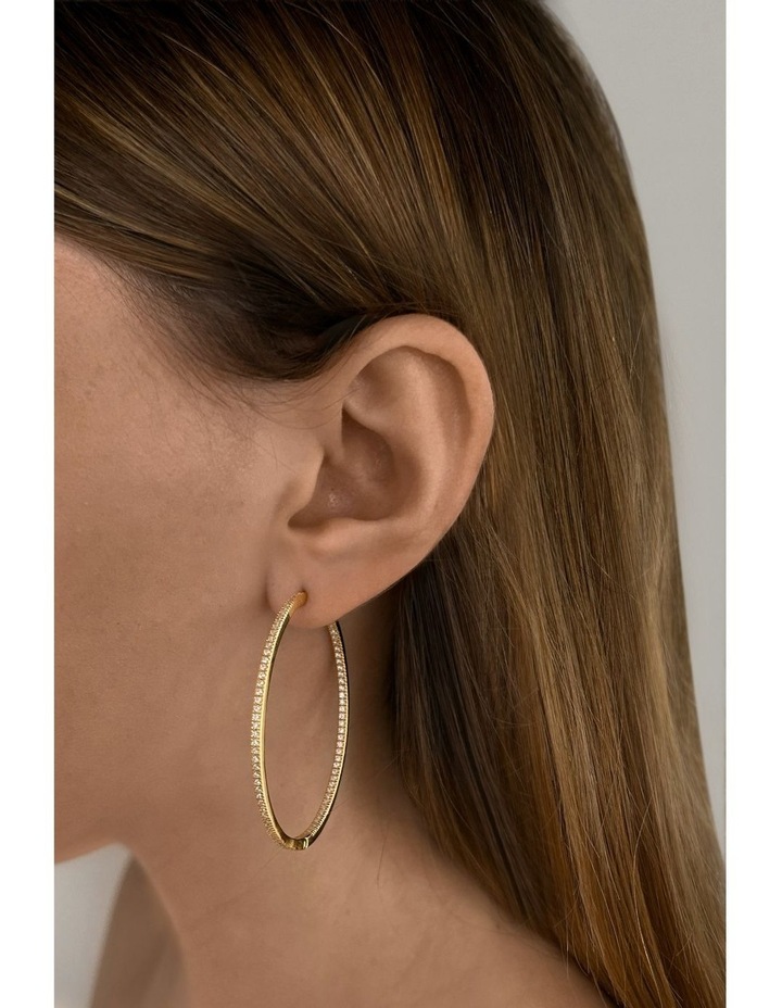 Light Hoop Diamond Earrings in Gold