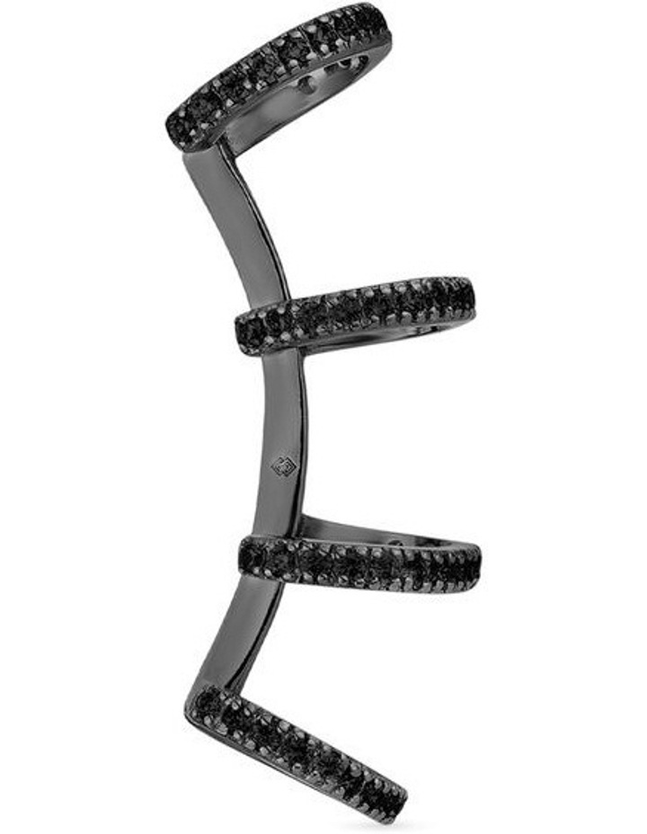 Edge Diamond Ear Cuff in Black