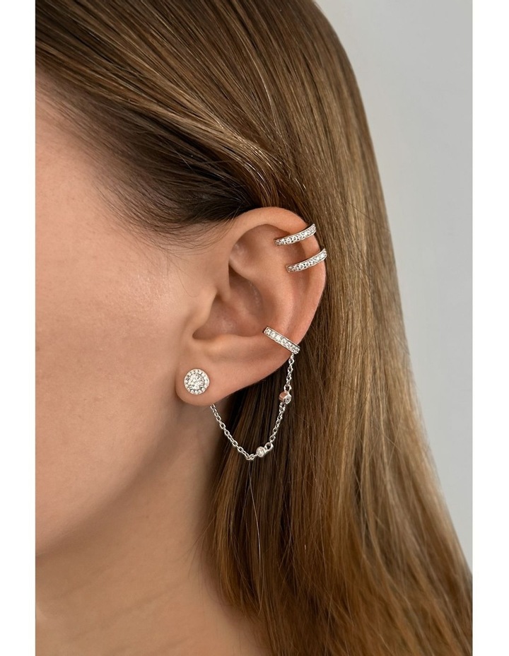 Edge Duo Ear Diamond Cuff in Silver