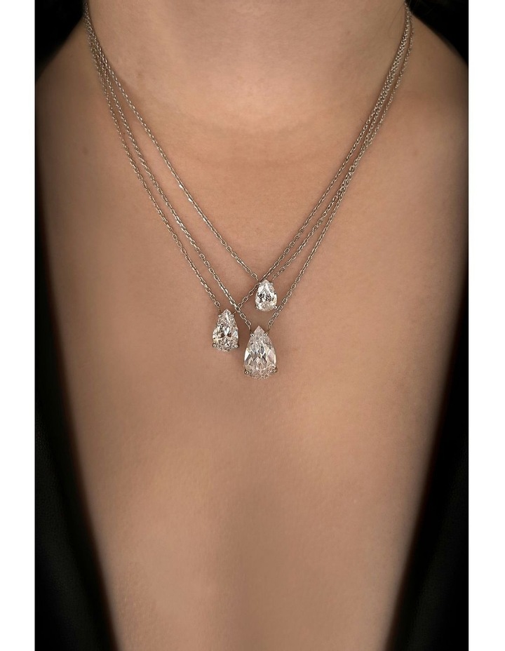 Pure Diamonds Droplet Necklace in Silver Rhodium Plated