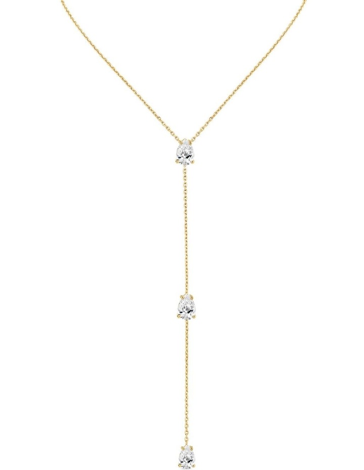 Pure Diamonds Droplet Lariat Necklace in Gold Plated
