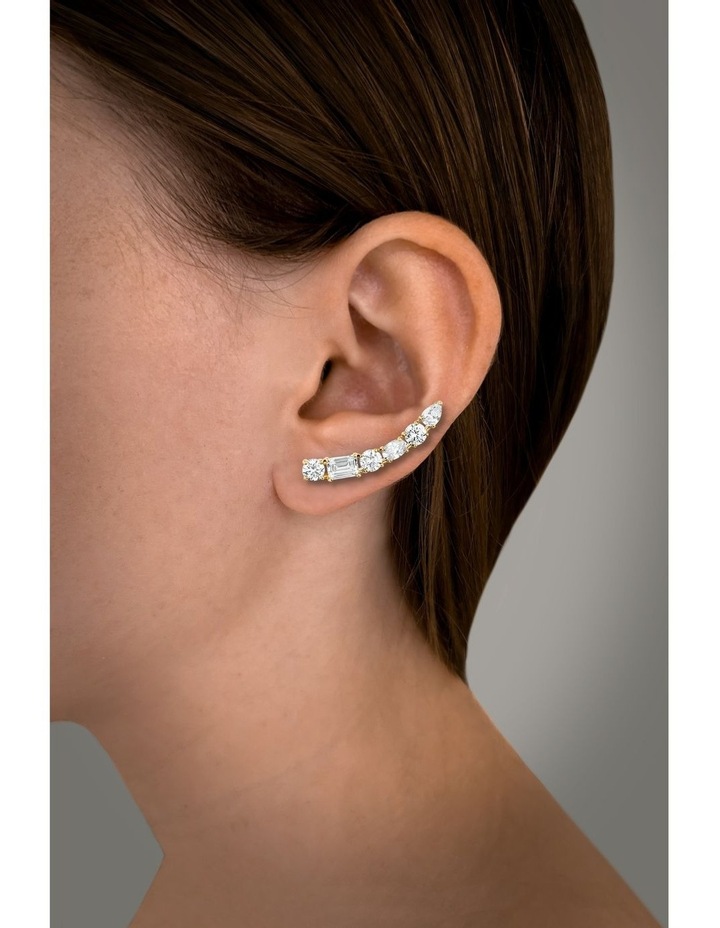 Hybrid Diamonds Ear Climber in Gold Plated