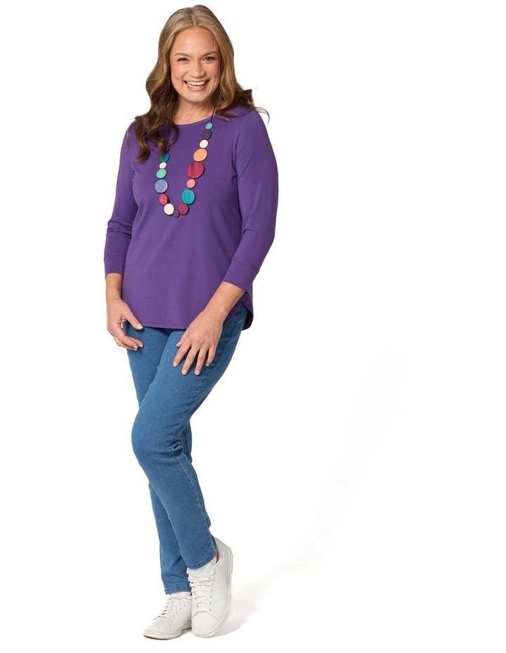 Eternity 3/4 Sleeve Top in Purple