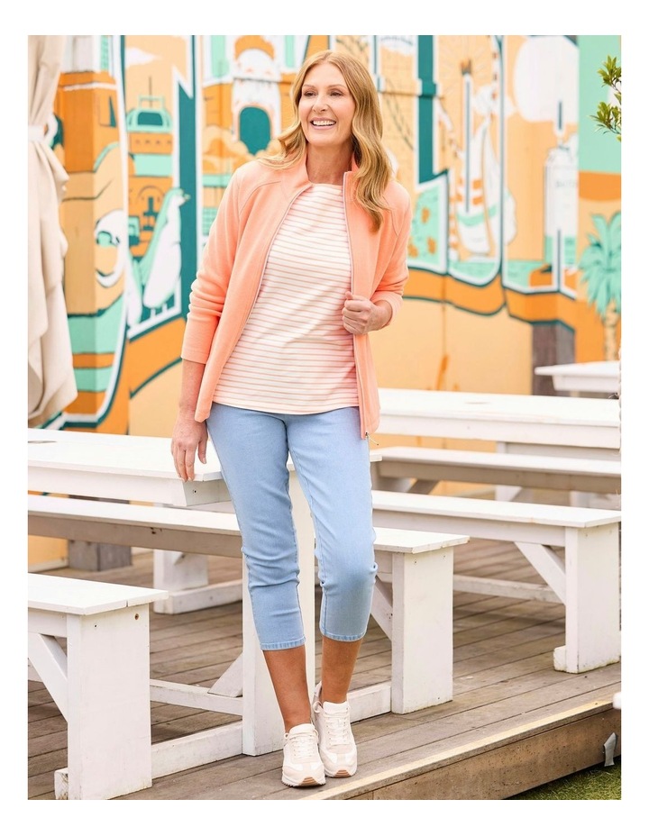 Sandy Stretch 7/8 Pull On Jean in Blue
