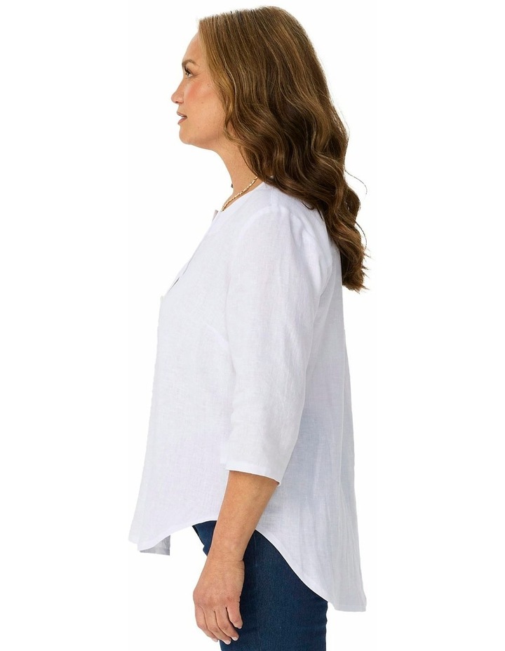 Cologne 1 Button 3/4 Sleeve Tunic in White