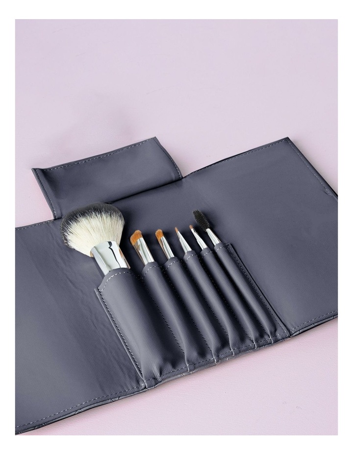 Woven Makeup Brush Roll in Navy