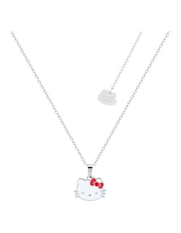 ECC Sanrio Hello Kitty Head Enamel Fashion Necklace 47cm in Silver