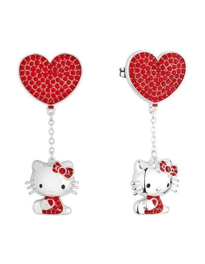 San Rio Hello Kitty Love Drop Earrings 6cm in Silver