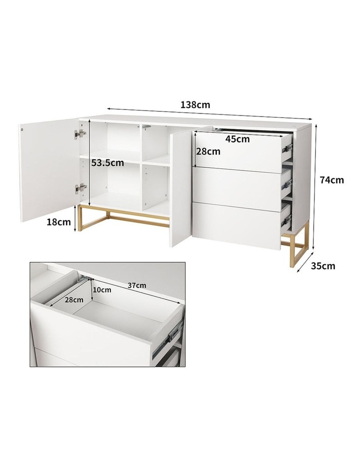 Automatic Spring Drawers Sideboard Buffet Cabinet in White