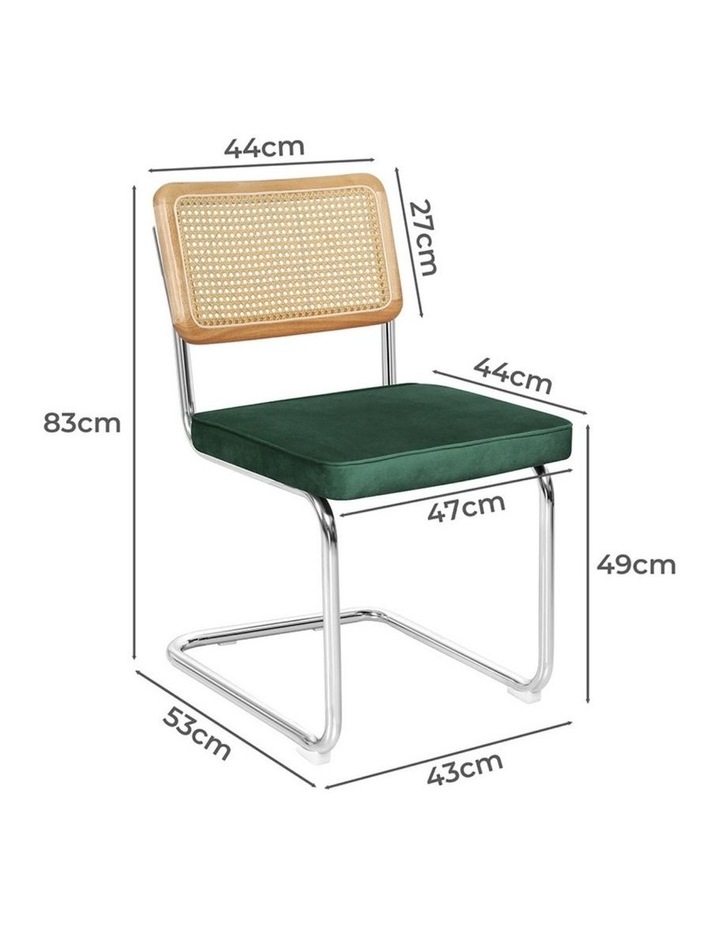 Cantilever Velvet Dining Chairs x2 in Green