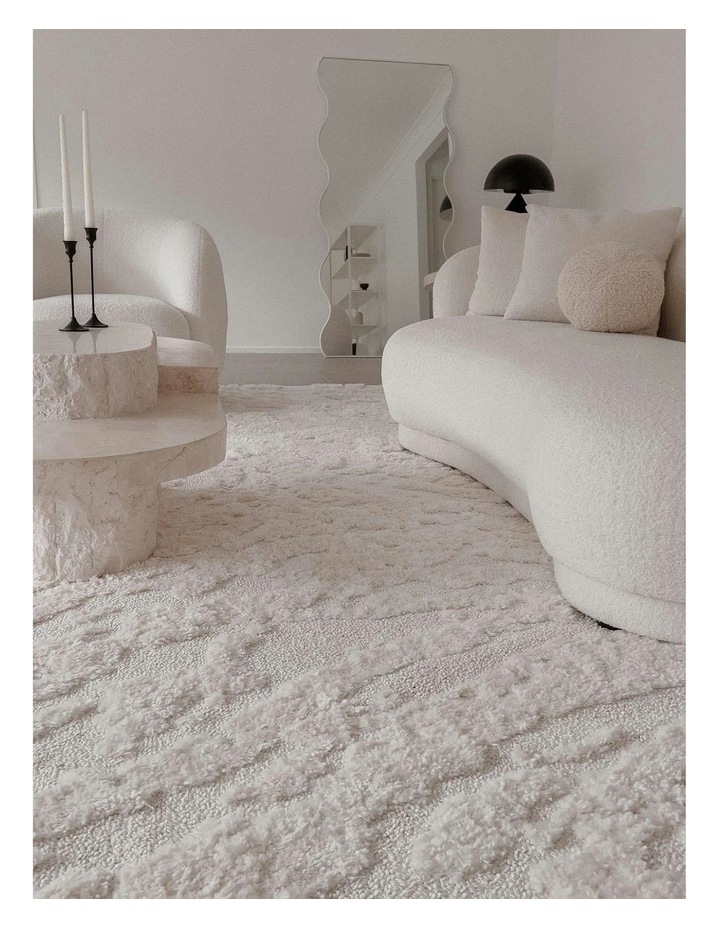 Aurora Abstract Textured Rug in Cream