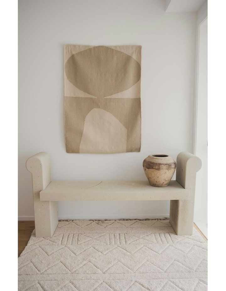 Coco Tribal Textured Washable Shag Rug in Ivory