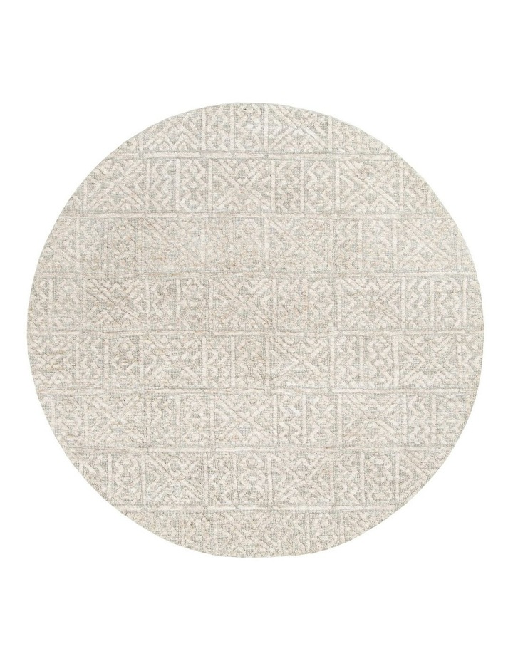 Melia Grey and Ivory Tribal Textured Round Rug