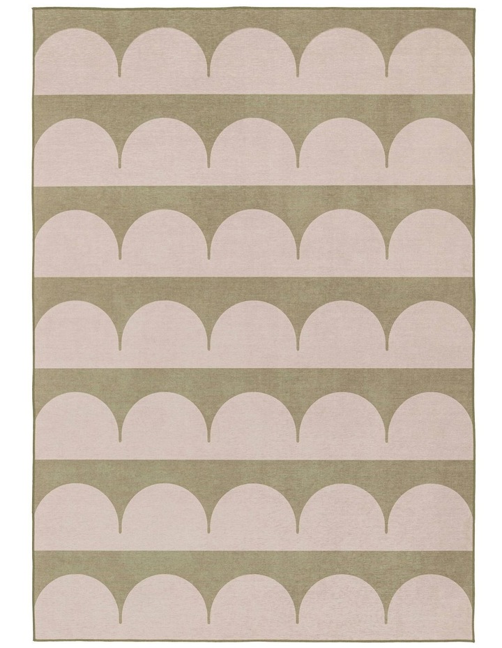 Cleo Arch Pattern Indoor Outdoor Rug in Blush and Sage