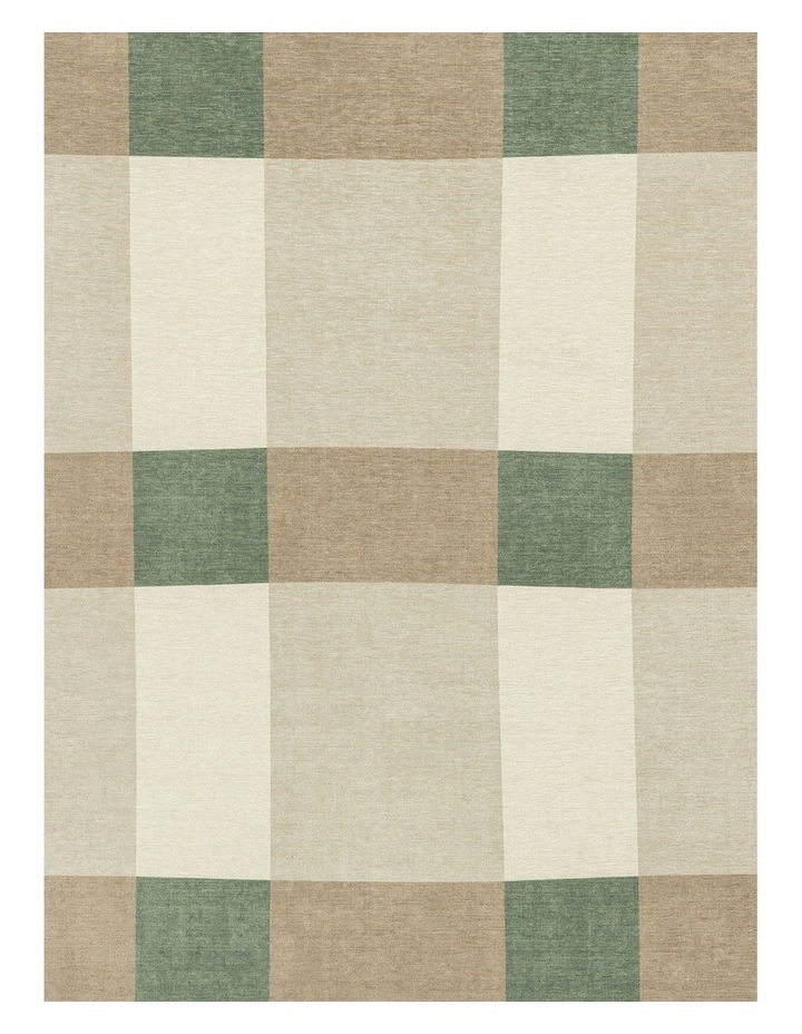 Forio Checkered Indoor Outdoor Rug in Beige Ivory and Olive Green
