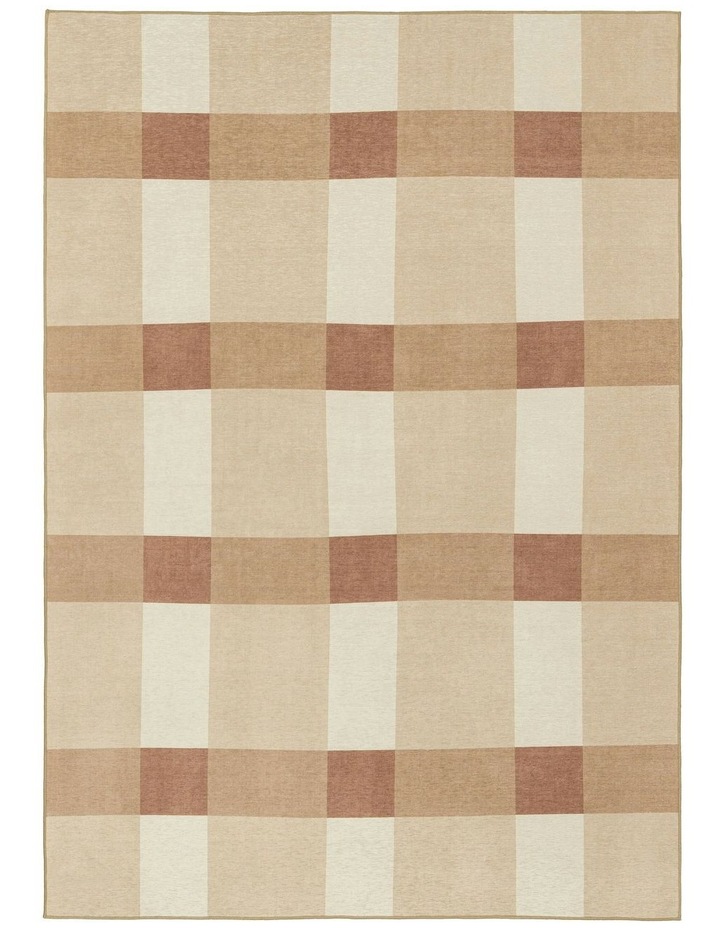 Lucca Checkered Indoor Outdoor Rug in Beige Ivory/Terracotta