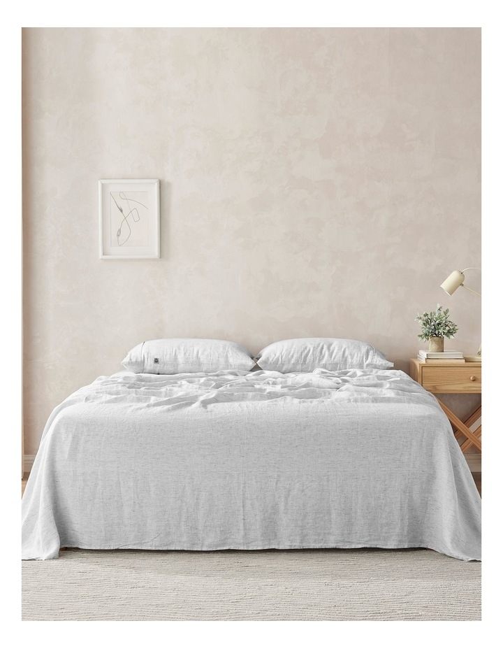 Classic Pinstripe Linen Sheet Set in White