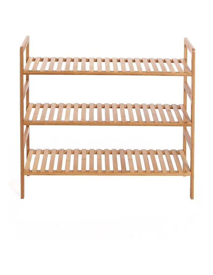 3-Tier Essential Natural Bamboo Shoe Rack 70x27x60cm in Light Brown