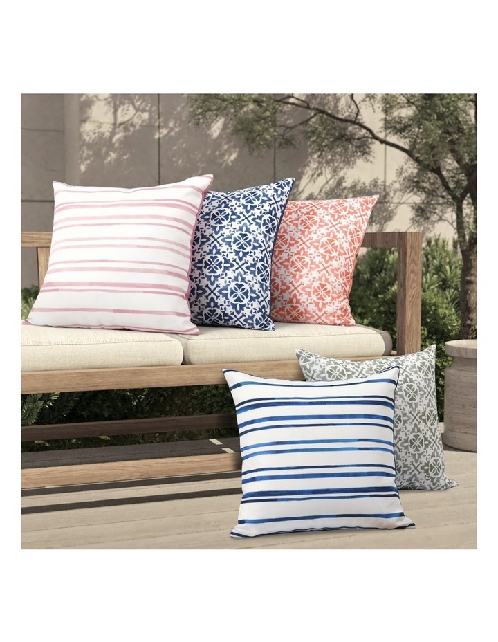 Stripe Printed Outdoor Cushion 50 x 50cm in Blue