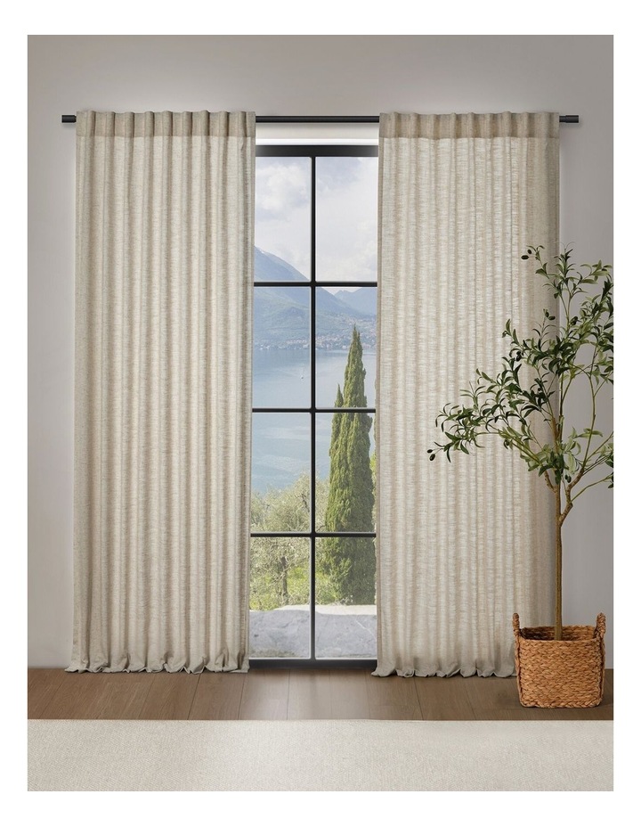 Adria Light Filtering Linen Blend Concealed Tab Top Curtain Twin Pack in Linen