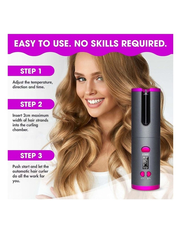 Cordless Ceramic Automatic Hair Curler in Grey