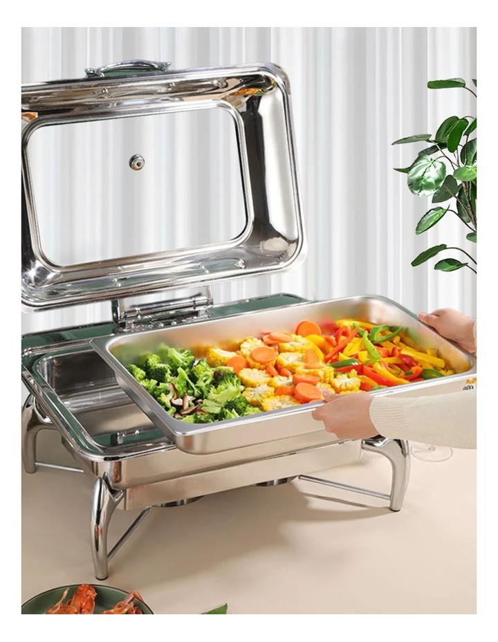 Stainless Steel Rectangular Chafing Dish Tray in Silver