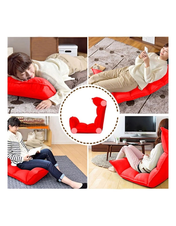 Foldable Tatami Floor Lounge Recliner Chair in Red