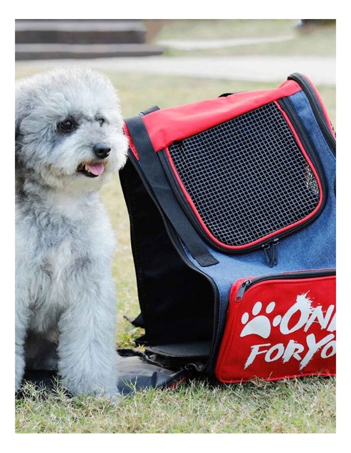 Portable Breathable Mesh Pet Carrier Backpack in Red