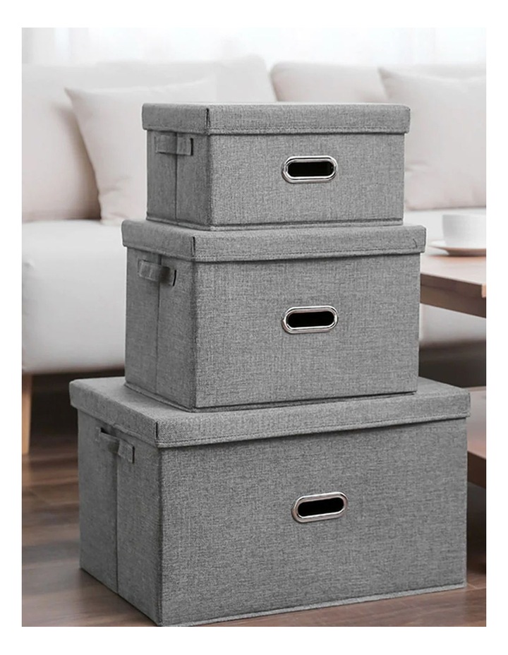 Foldable Canvas Storage Box Small in Grey